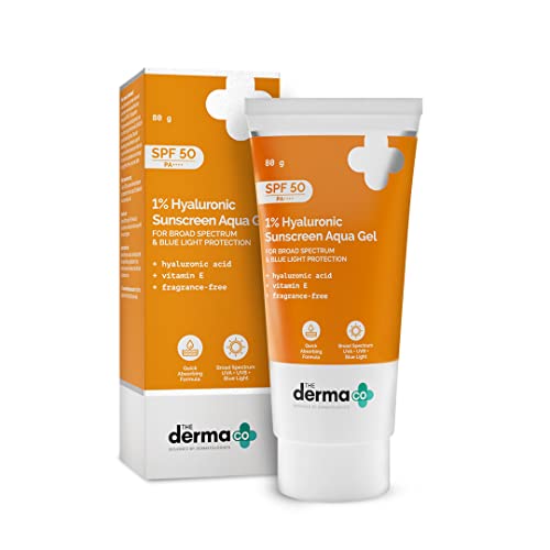 The Derma Co 1% Hyaluronic Sunscreen Aqua Gel SPF 50 PA++++