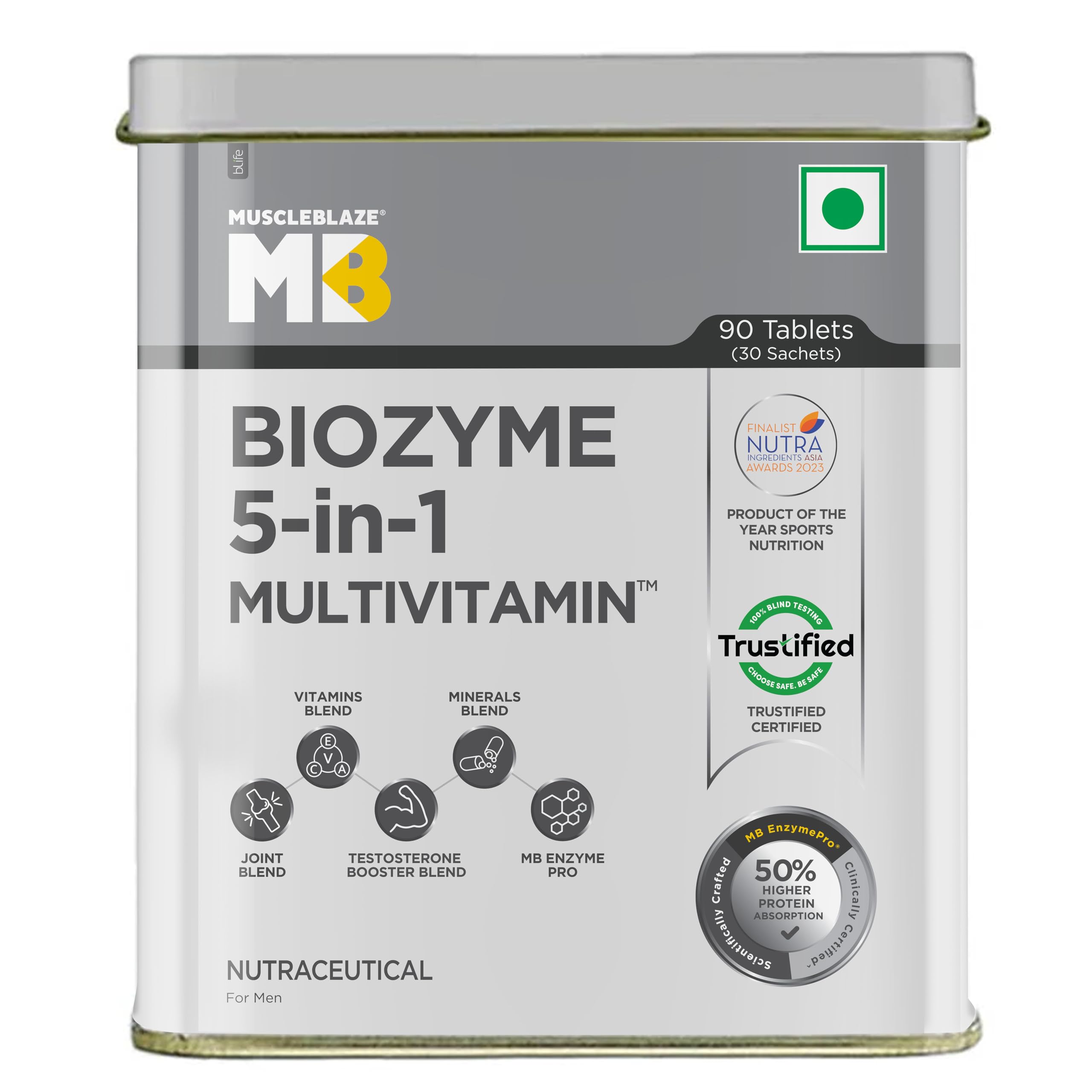 MuscleBlaze Biozyme Daily Multivitamin (90 Tablets)