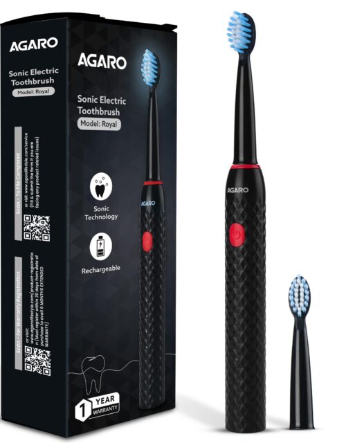 AGARO Royal Sonic Electric Toothbrush for Adults with 3 Modes